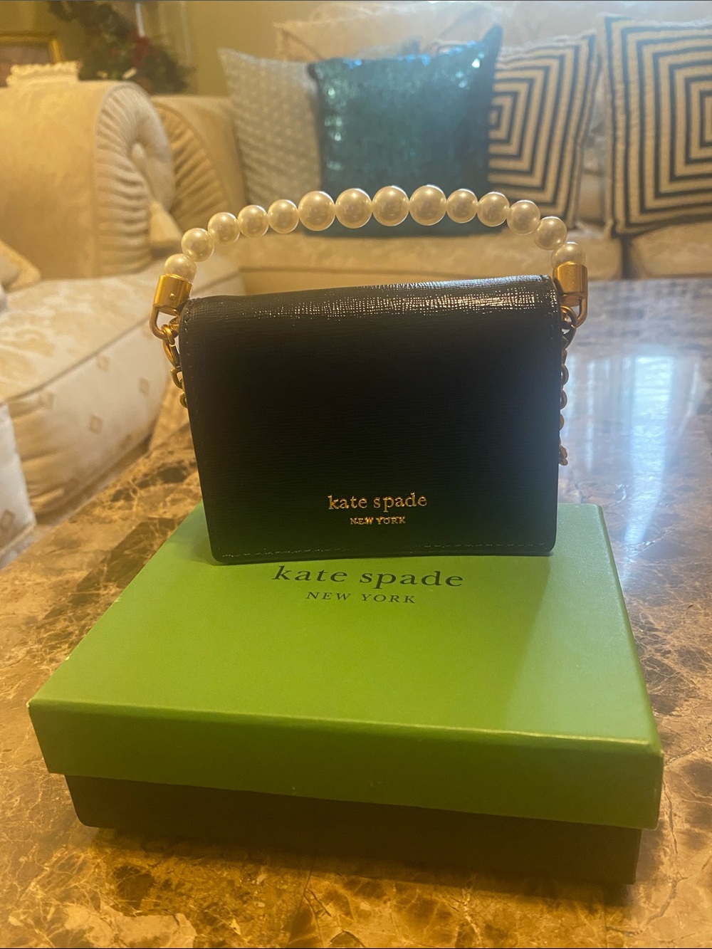 kate spade Black Mini Pearl-Handle Crossbody